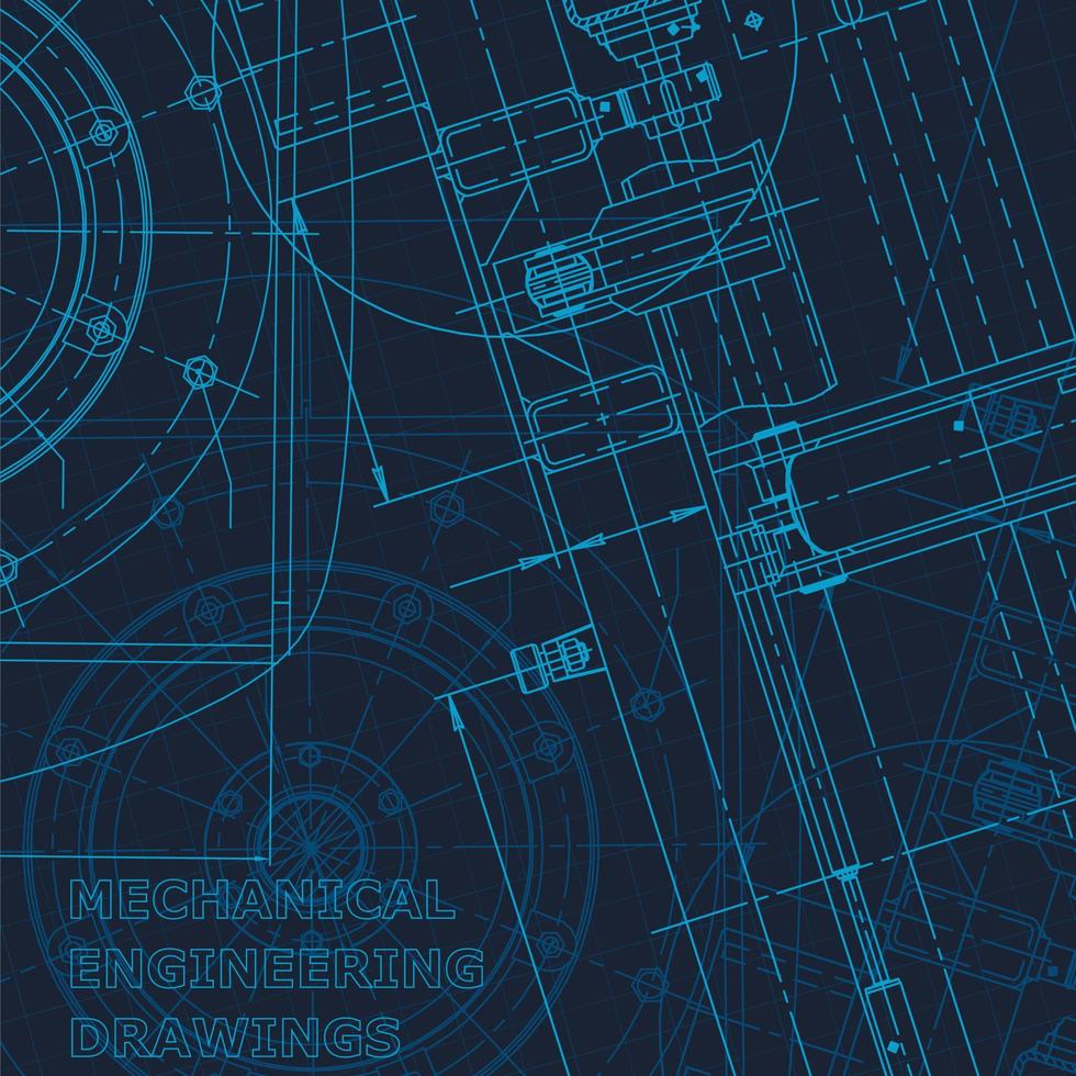 Blueprint, Sketch. Vector engineering illustration. Cover, flyer, banner