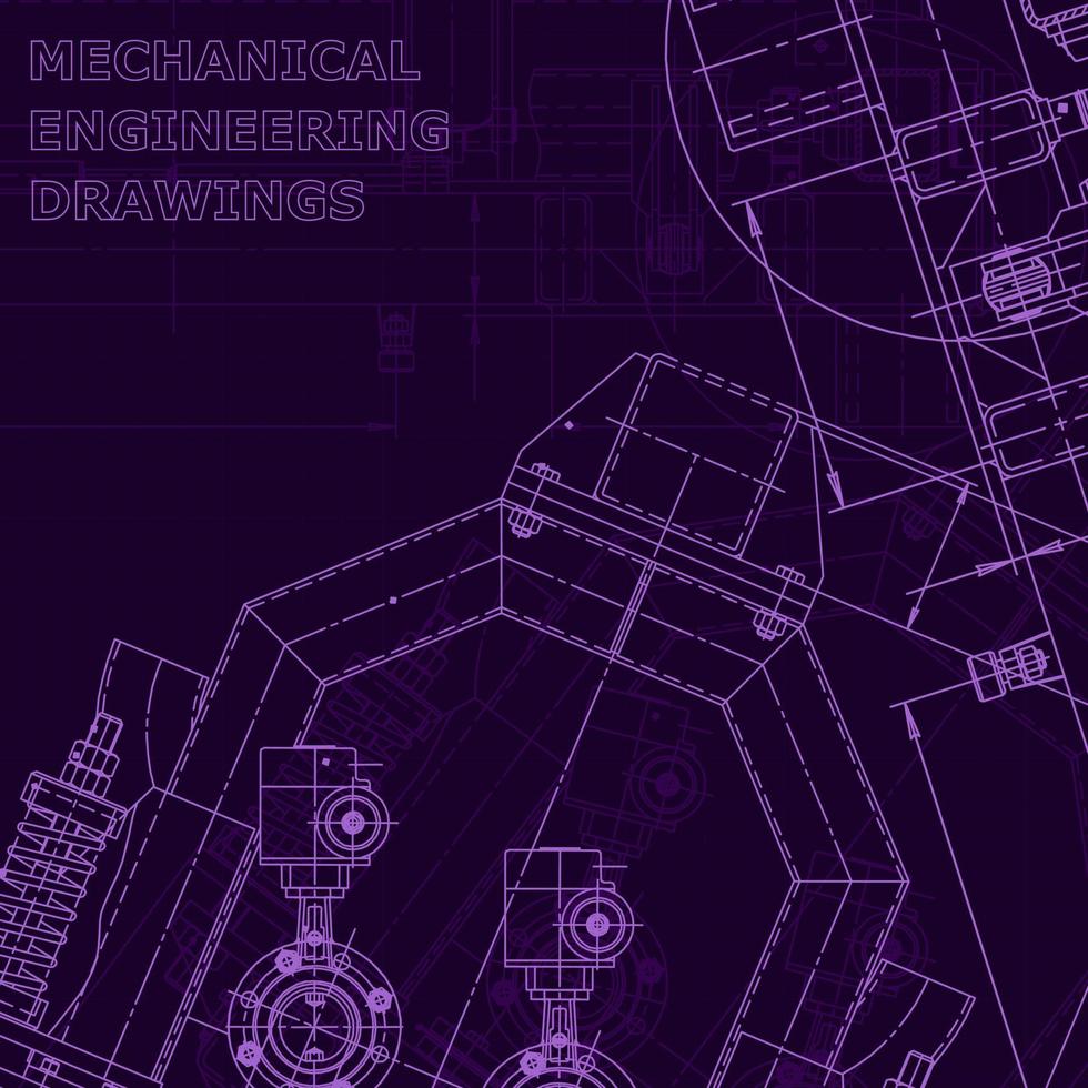 Blueprint, Sketch. Vector engineering illustration. Cover, flyer, banner