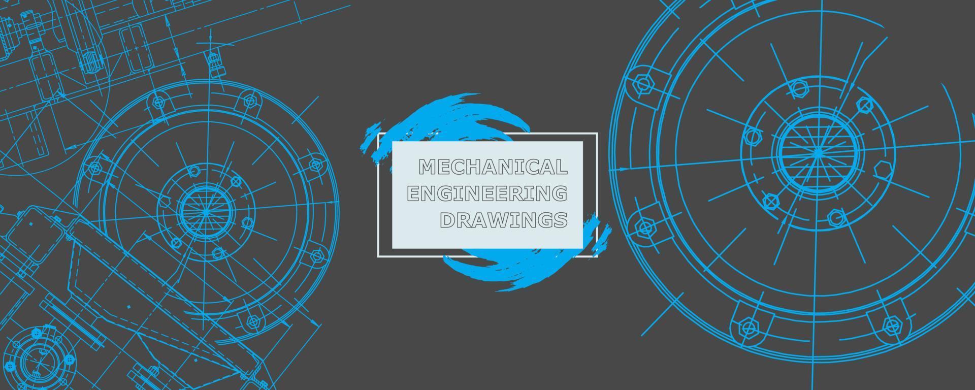 Abstract background concept mechanical engineering drawing. Engineering wallpaper vector