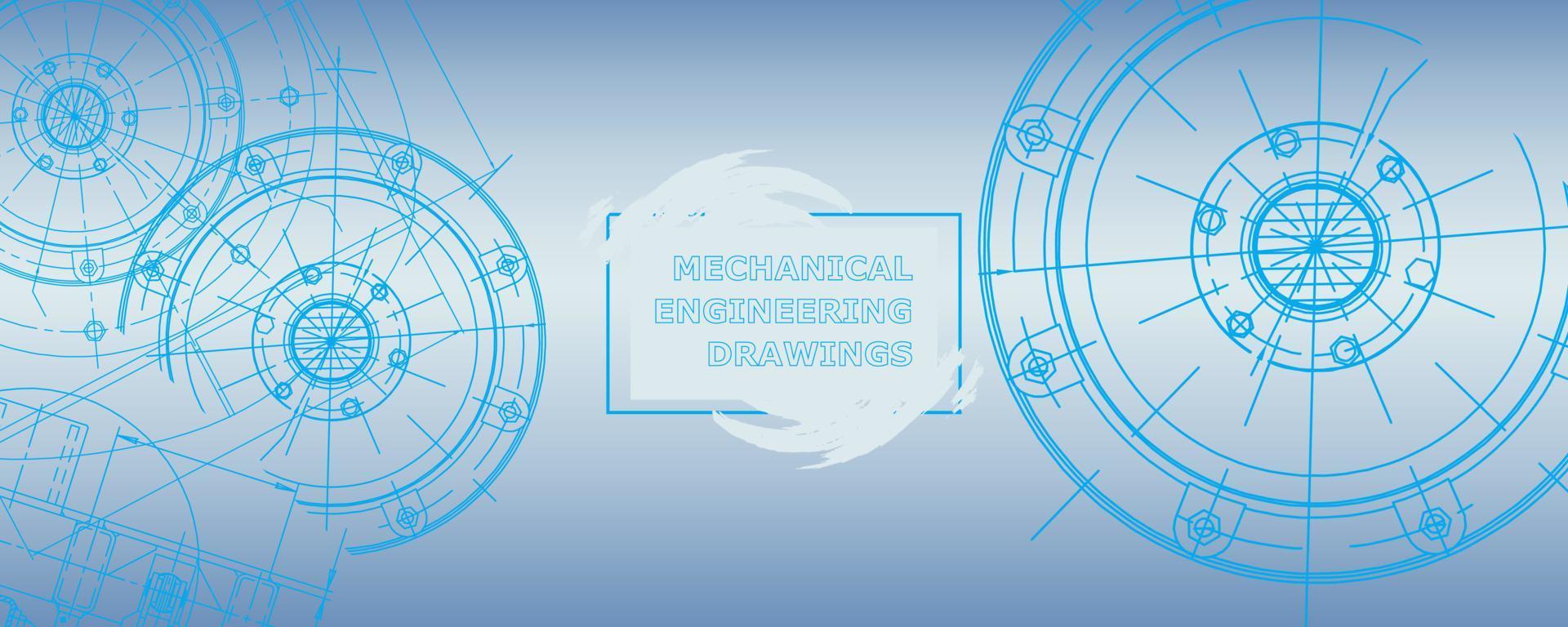 Abstract background concept mechanical engineering drawing. Engineering wallpaper vector