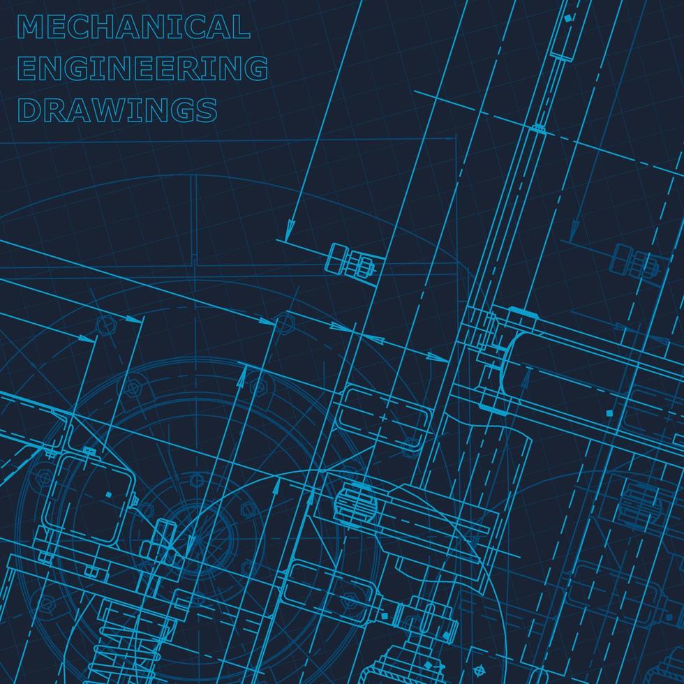 Blueprint, Sketch. Vector engineering illustration. Cover, flyer, banner