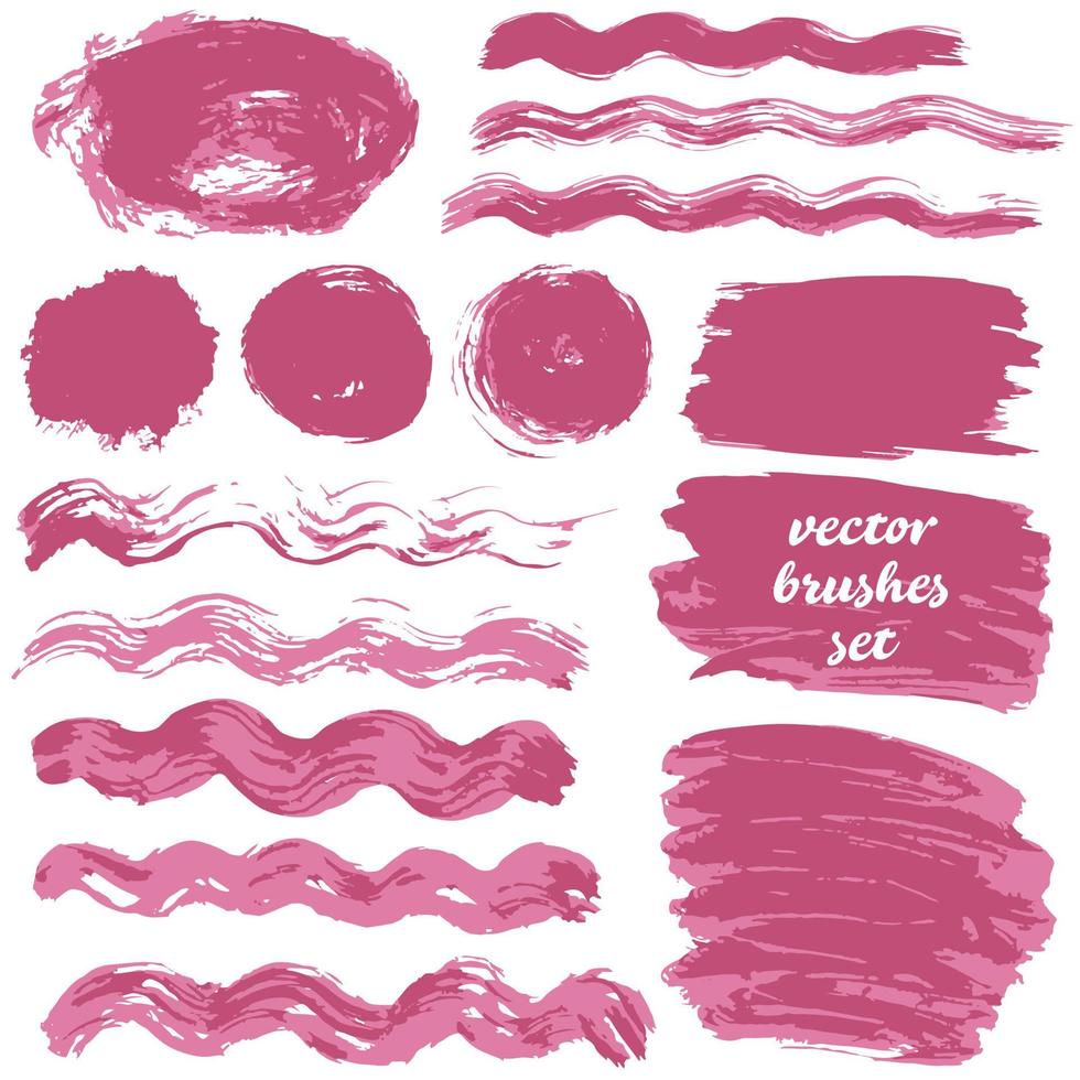 Collection of paint, ink brush strokes, brushes, blots vector