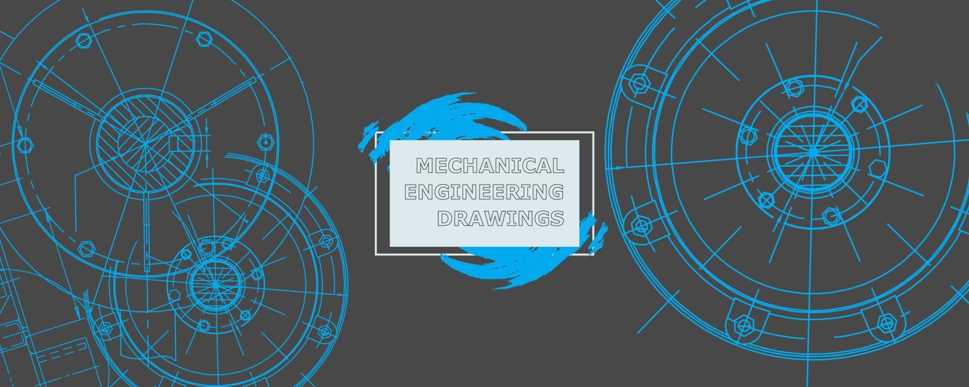 Abstract background concept mechanical engineering drawing. Engineering wallpaper vector