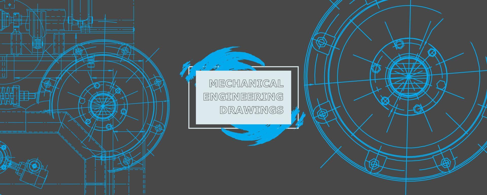 Abstract background concept mechanical engineering drawing. Engineering wallpaper vector