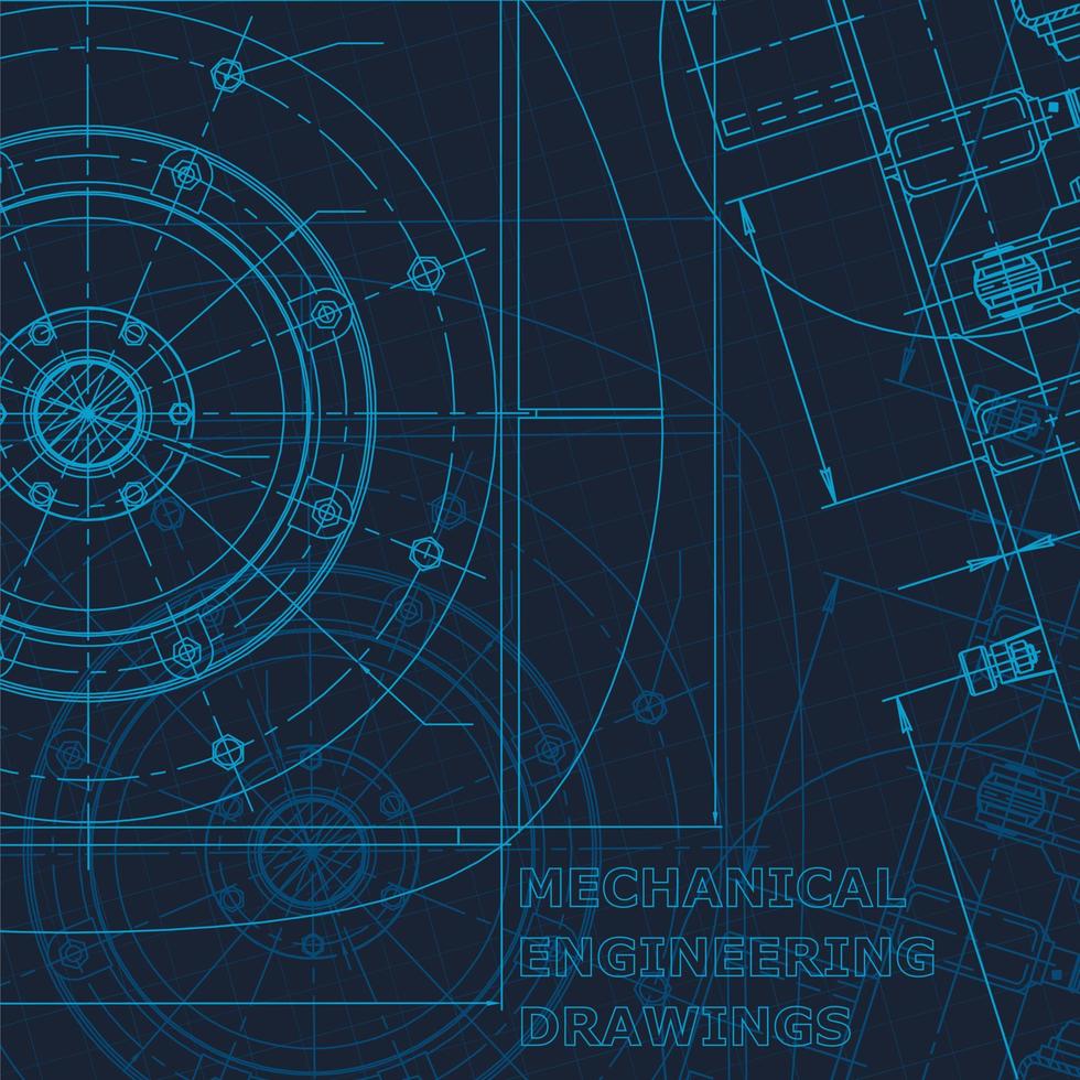 Blueprint, Sketch. Vector engineering illustration. Cover, flyer, banner