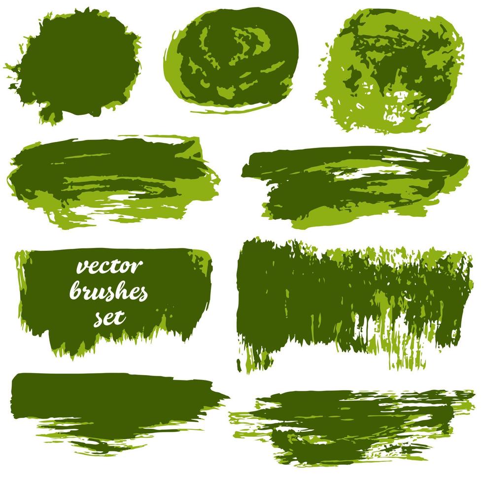 Collection of paint, ink brush strokes, brushes, blots vector