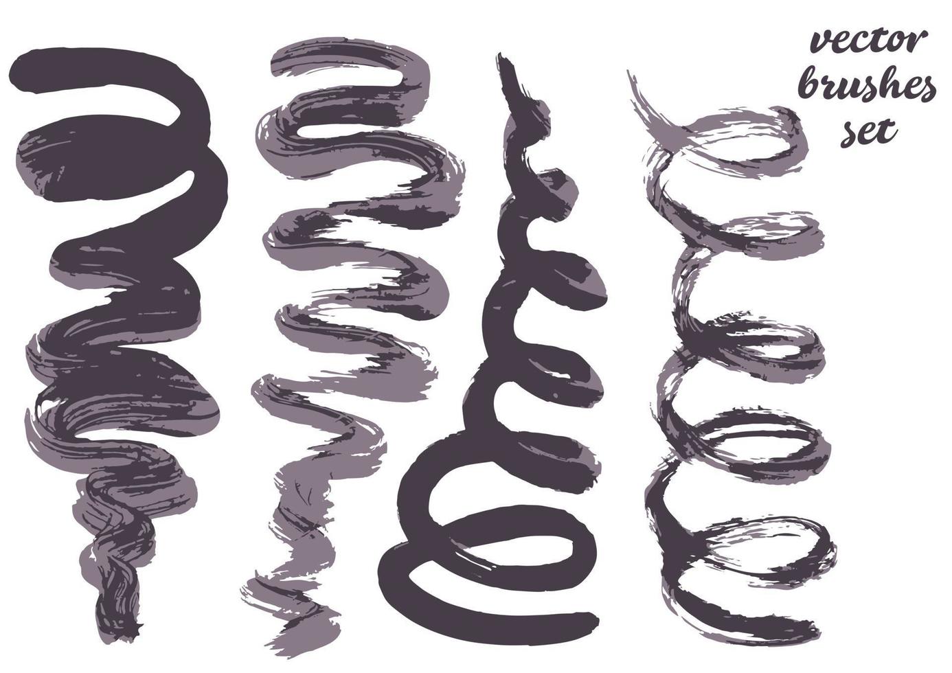 Collection of paint, ink brush strokes, brushes, blots vector