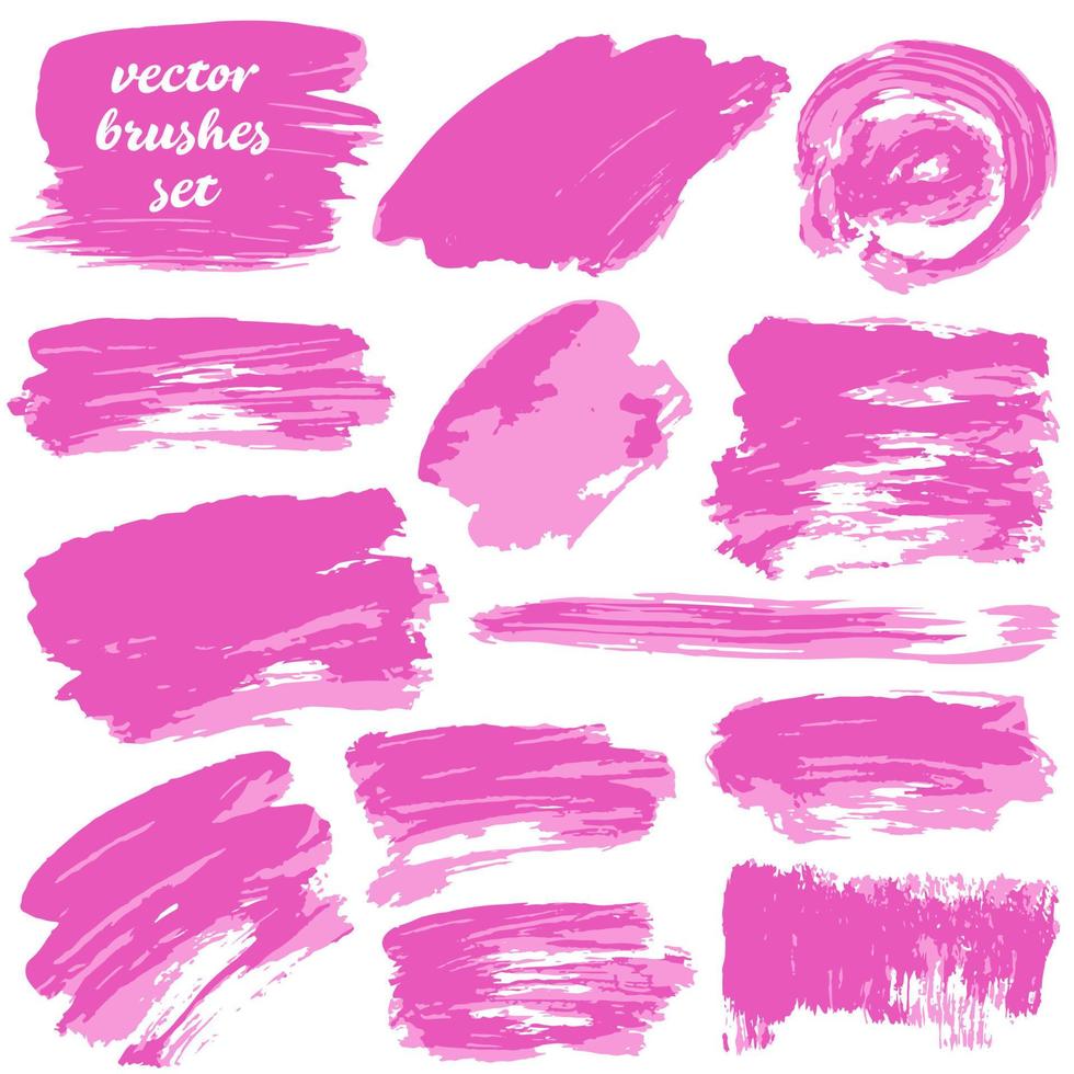 Collection of paint, ink brush strokes, brushes, blots vector