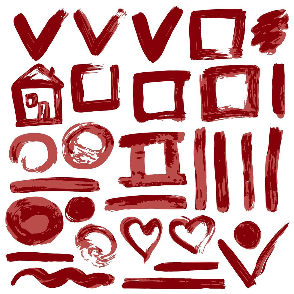 Dirty illustration, elements of decoration, boxes, frames vector