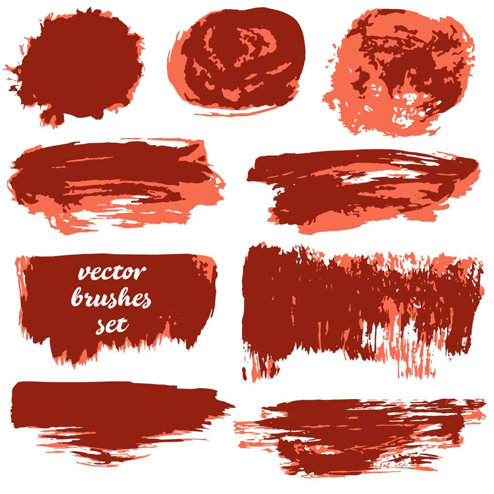 colección de pintura, trazos de pincel de tinta, pinceles, borrones vector