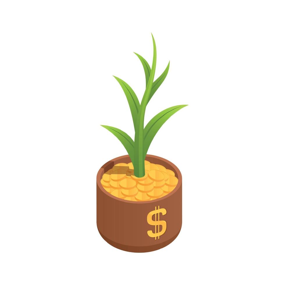 Dollar Coin Tree Composition vector