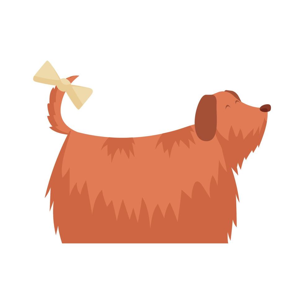 Hairy Orange Dog Composition vector