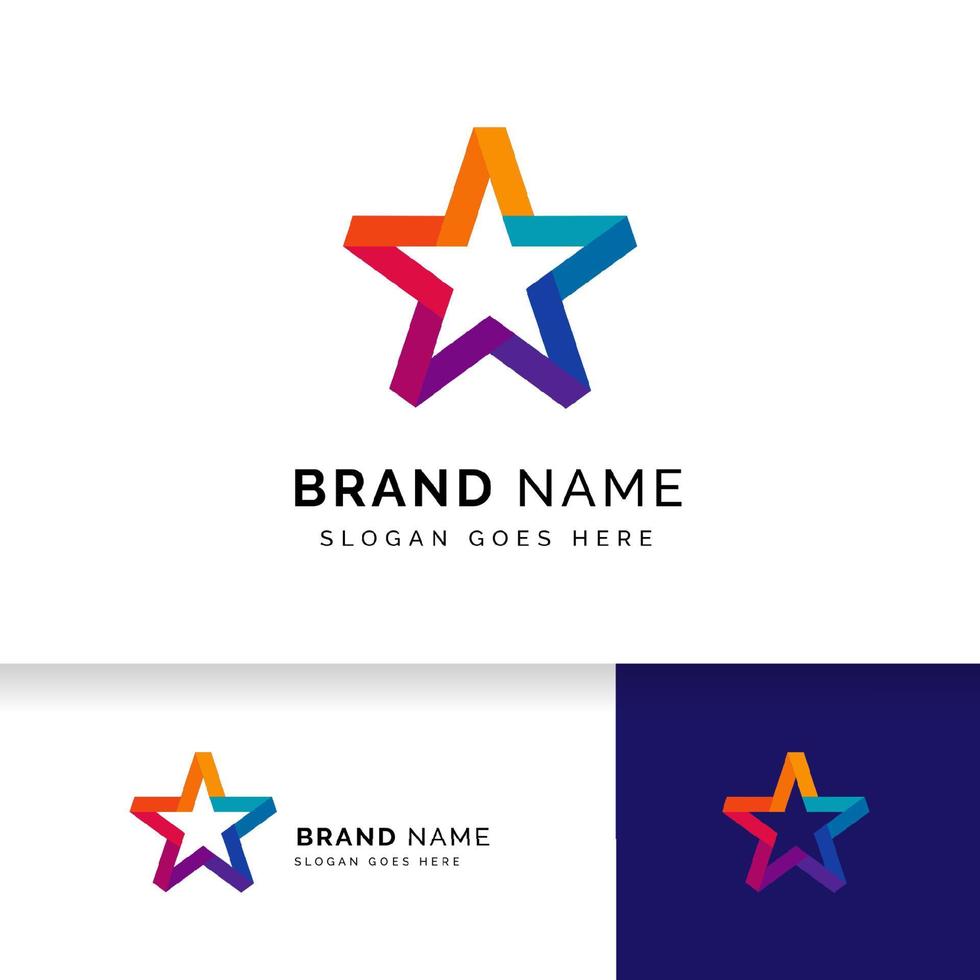 signo de diseño de logotipo estrella. icono de estrella colorida en estilo degradado vector