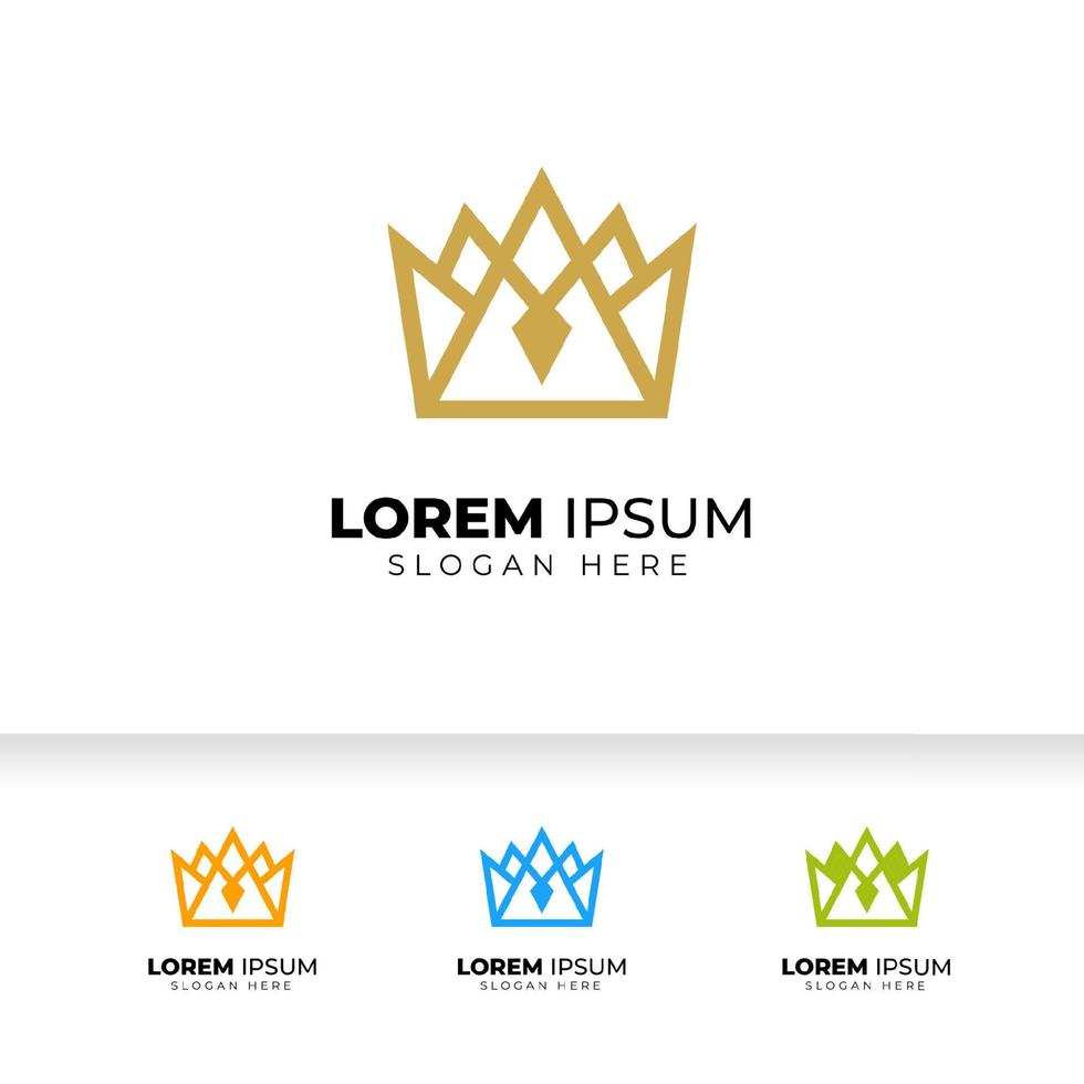 plantilla de vector de logotipo de corona creativa. diseño de vector de icono de corona lineal