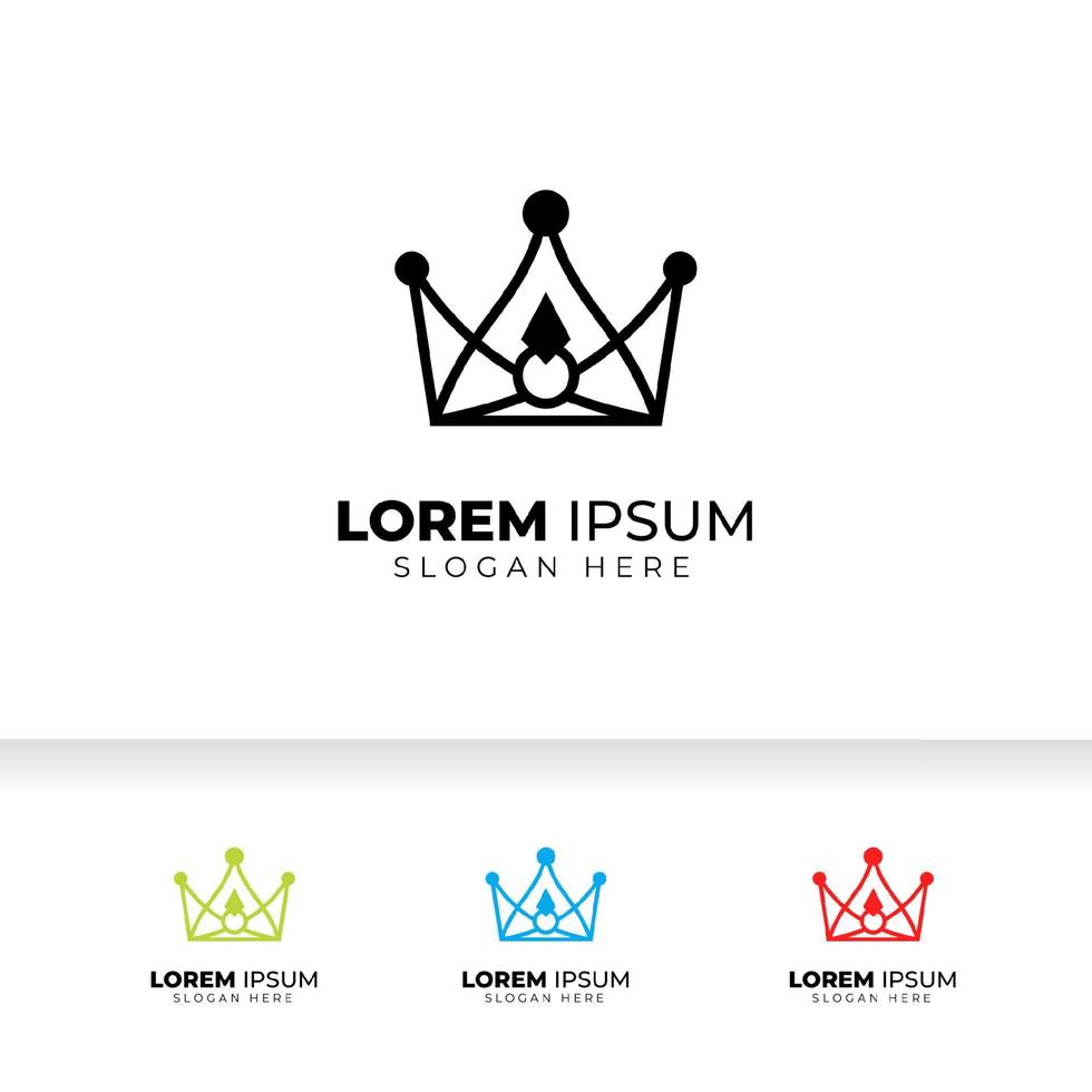 plantilla de vector de logotipo de corona creativa. diseño de vector de icono de corona lineal