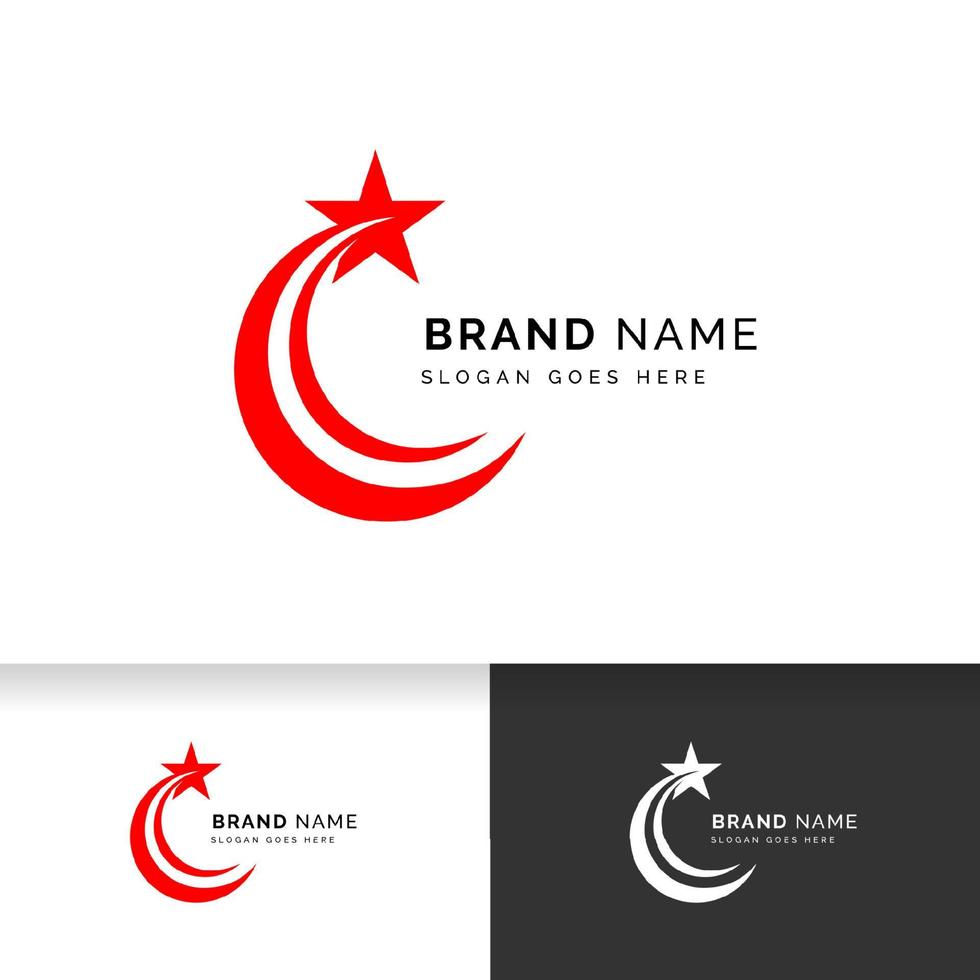 signo de diseño de logotipo estrella con swoosh vector