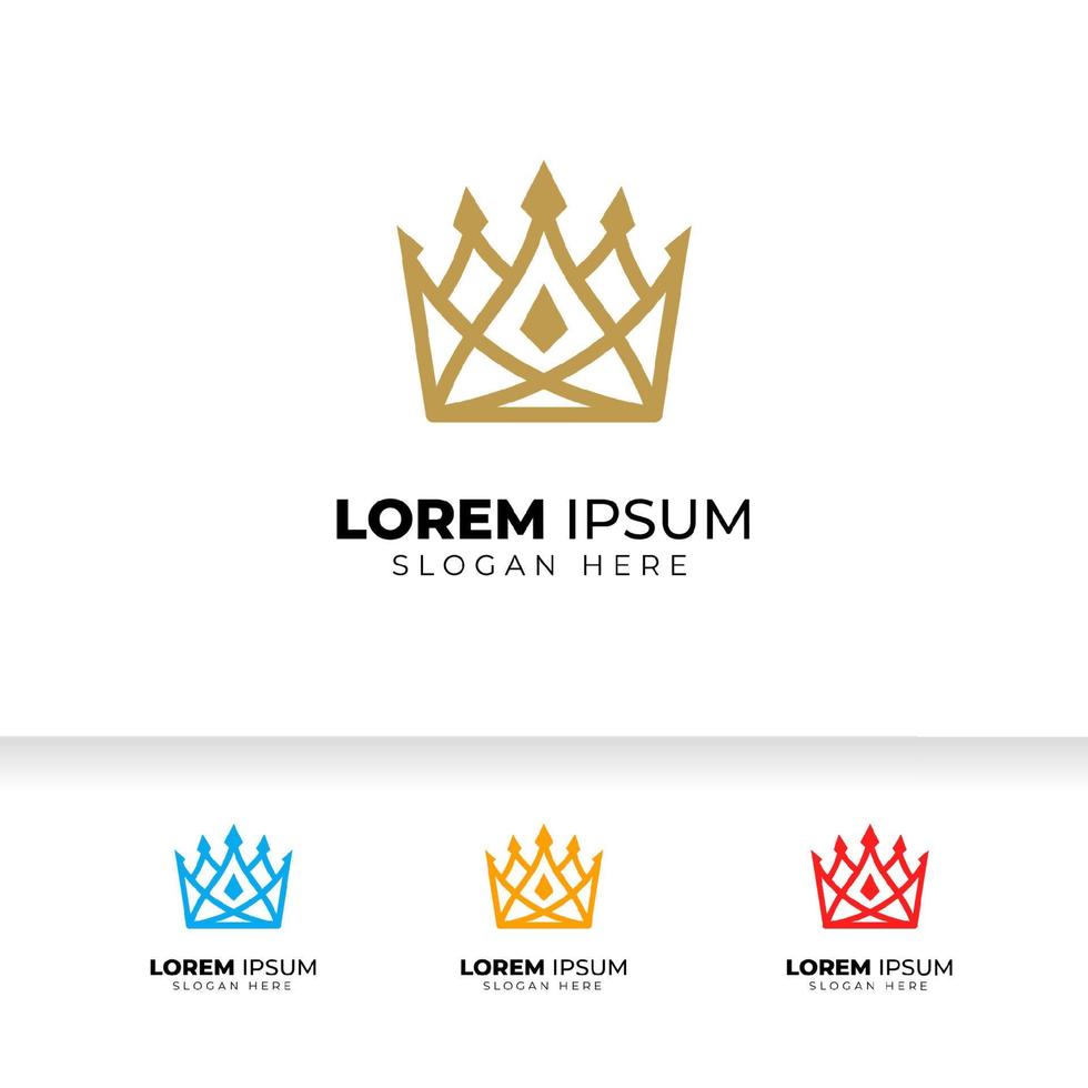 Luxury crown logo vector template. linear crown icon vector design