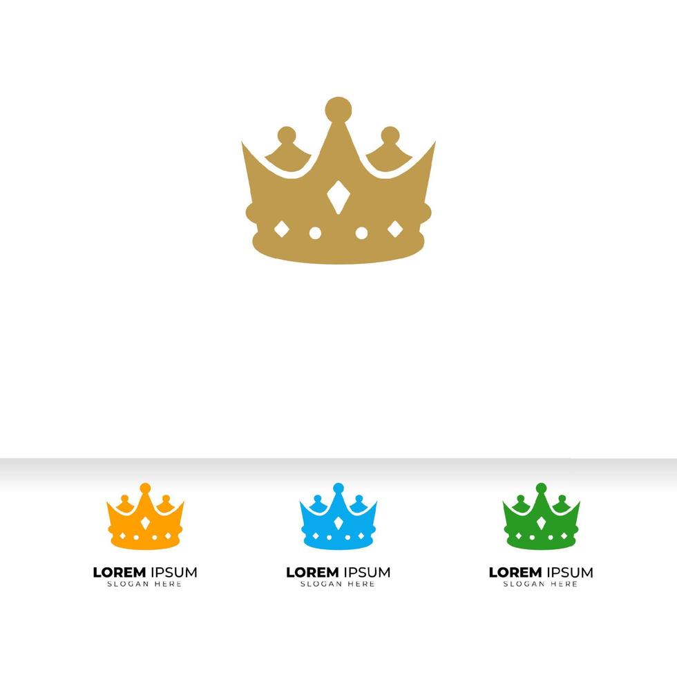 plantilla de vector de logotipo de corona de lujo. diseño de vector de icono de corona lineal