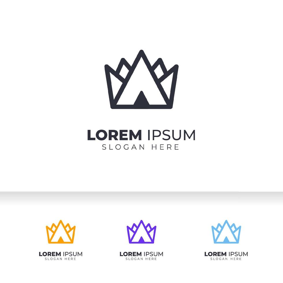 Creative crown logo vector template. linear crown icon vector design