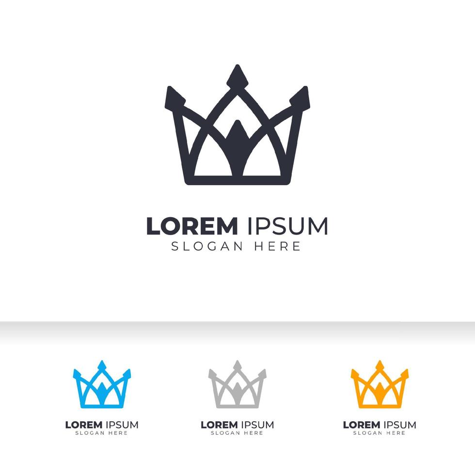 Creative crown logo vector template. linear crown icon vector design