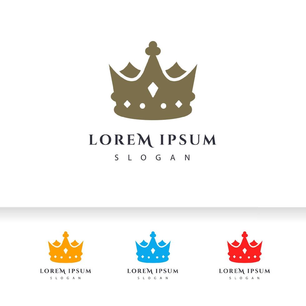 Luxury crown logo vector template. linear crown icon vector design