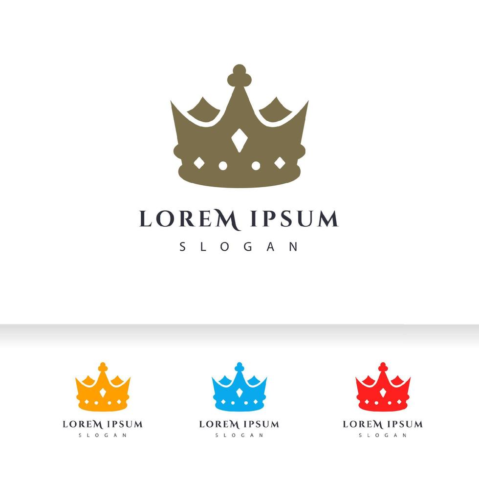 plantilla de vector de logotipo de corona de lujo. diseño de vector de icono de corona lineal