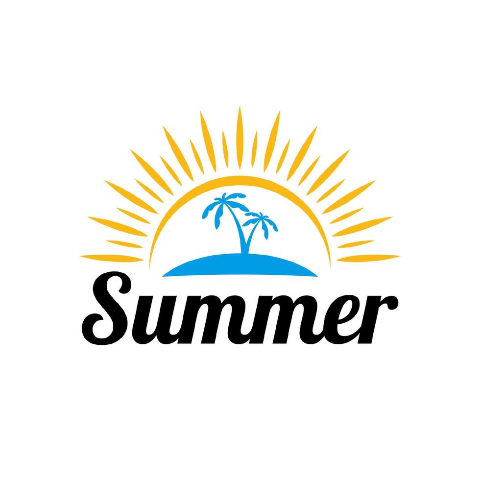 Summer emblems with palms for emblem sign symbol and sticker vector