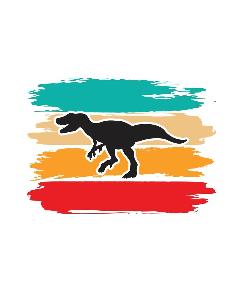 Dinosaurs Retro Sunset Design template vector
