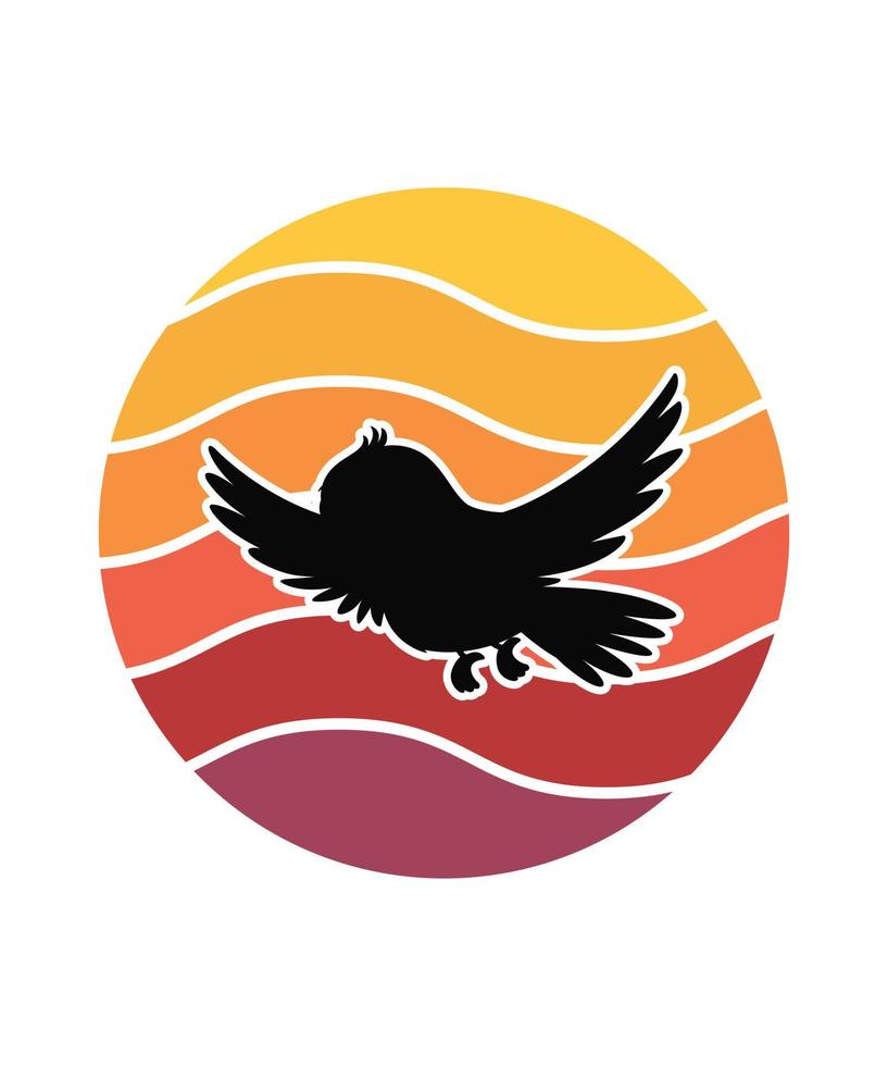 Parrot Retro Sunset Design template vector