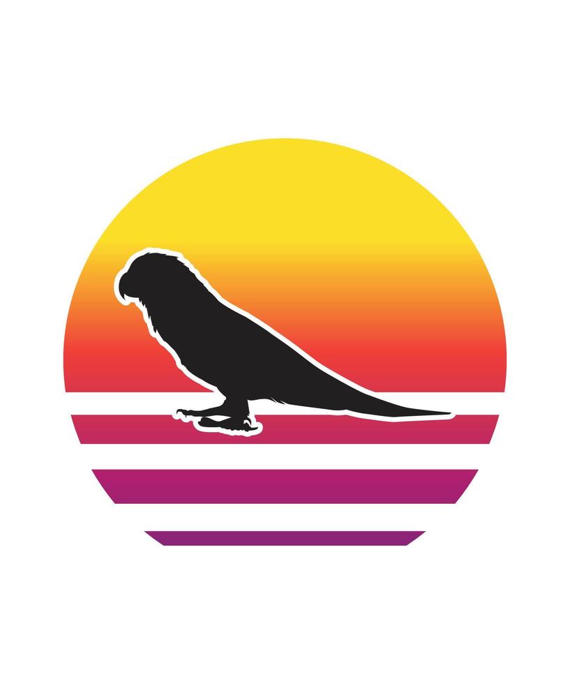 Parrot Retro Sunset Design template vector