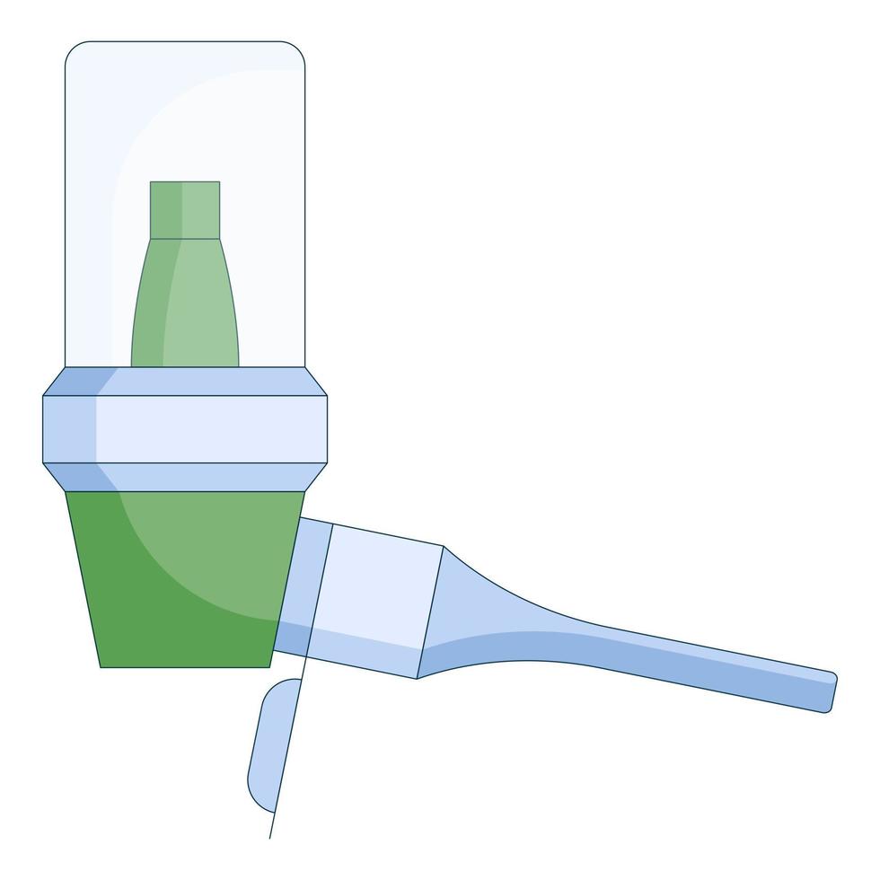 Medical icon of inhaler for asthmatic patient in a flat style isolated on a white background. vector