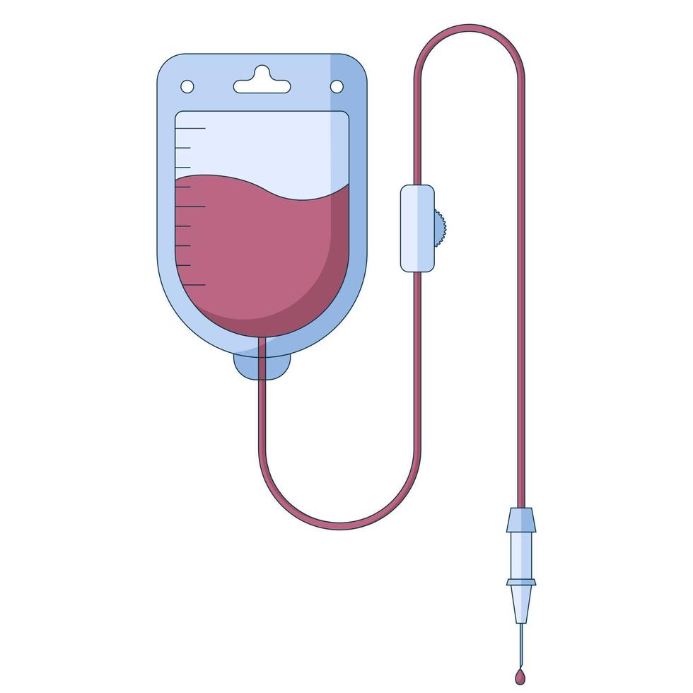 Healthcare icon of medical dropper, infusion in a flat style isolated on a white background. vector