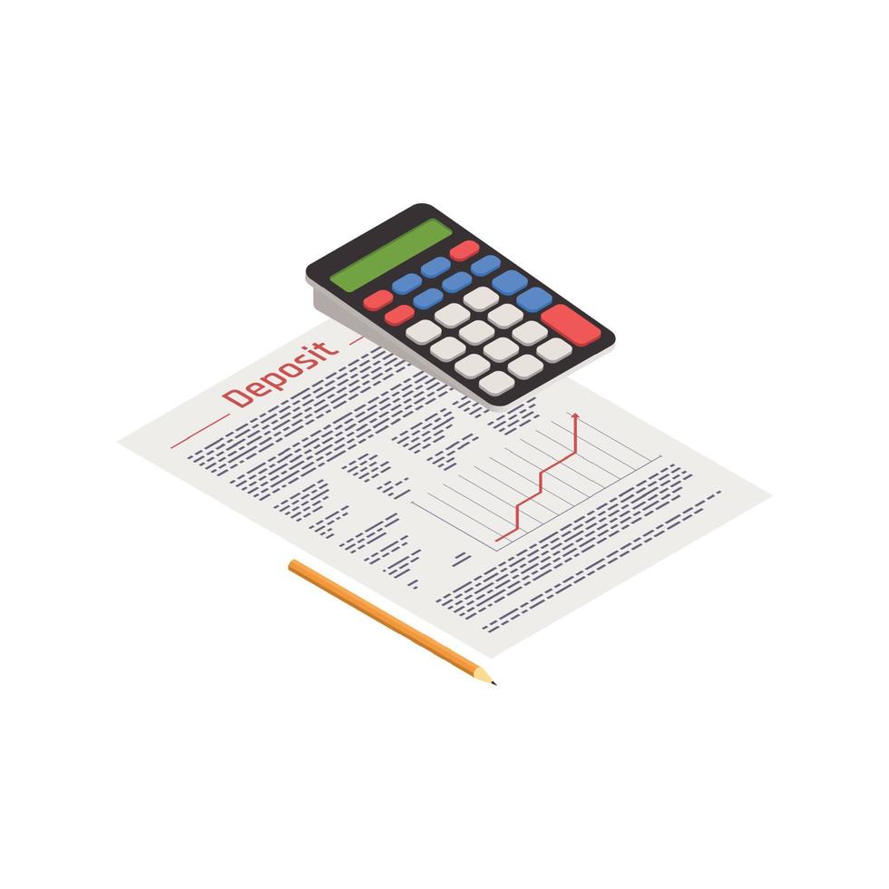 cálculo de la composición isométrica del depósito vector