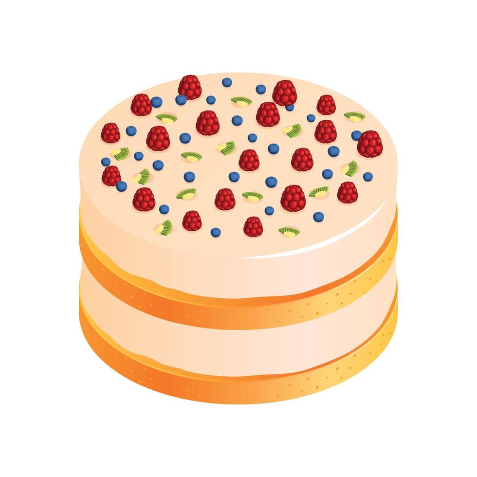 pastel con composición de bayas vector