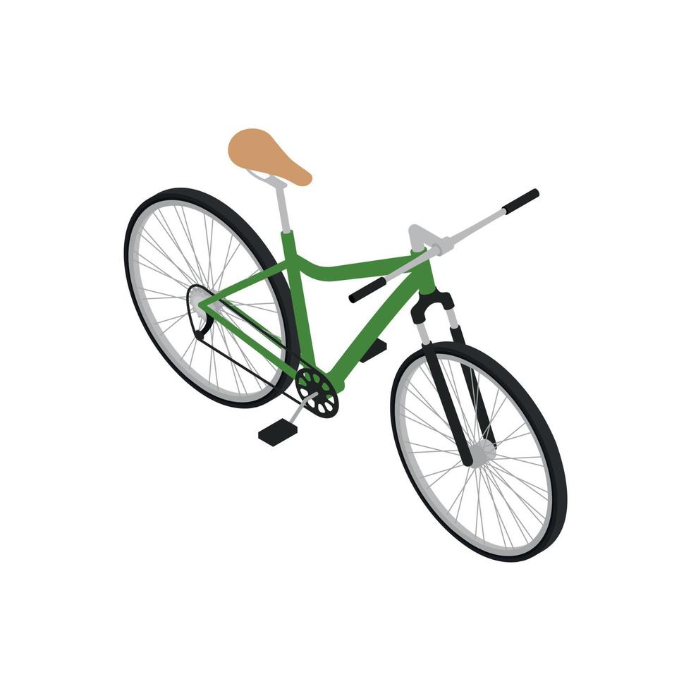 Isometric Green Bicycle Composition vector