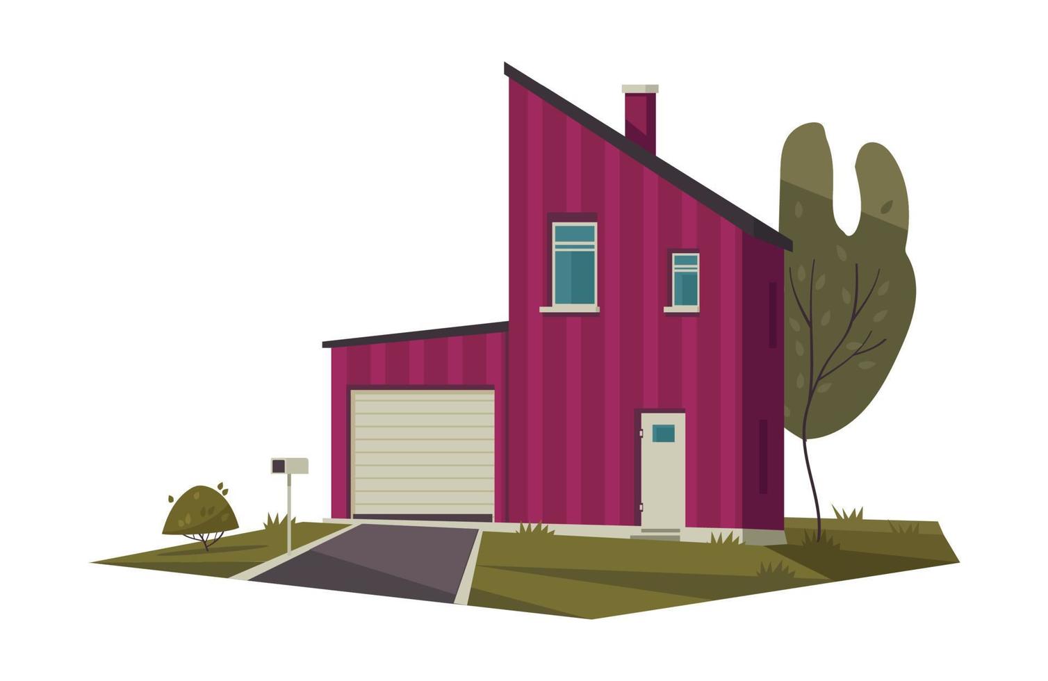House With Garage Composition vector