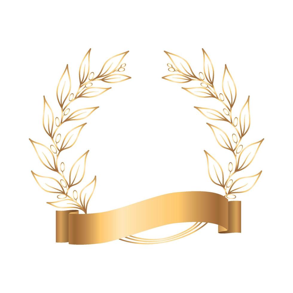 Ribbon Laurel Wreath Composition vector