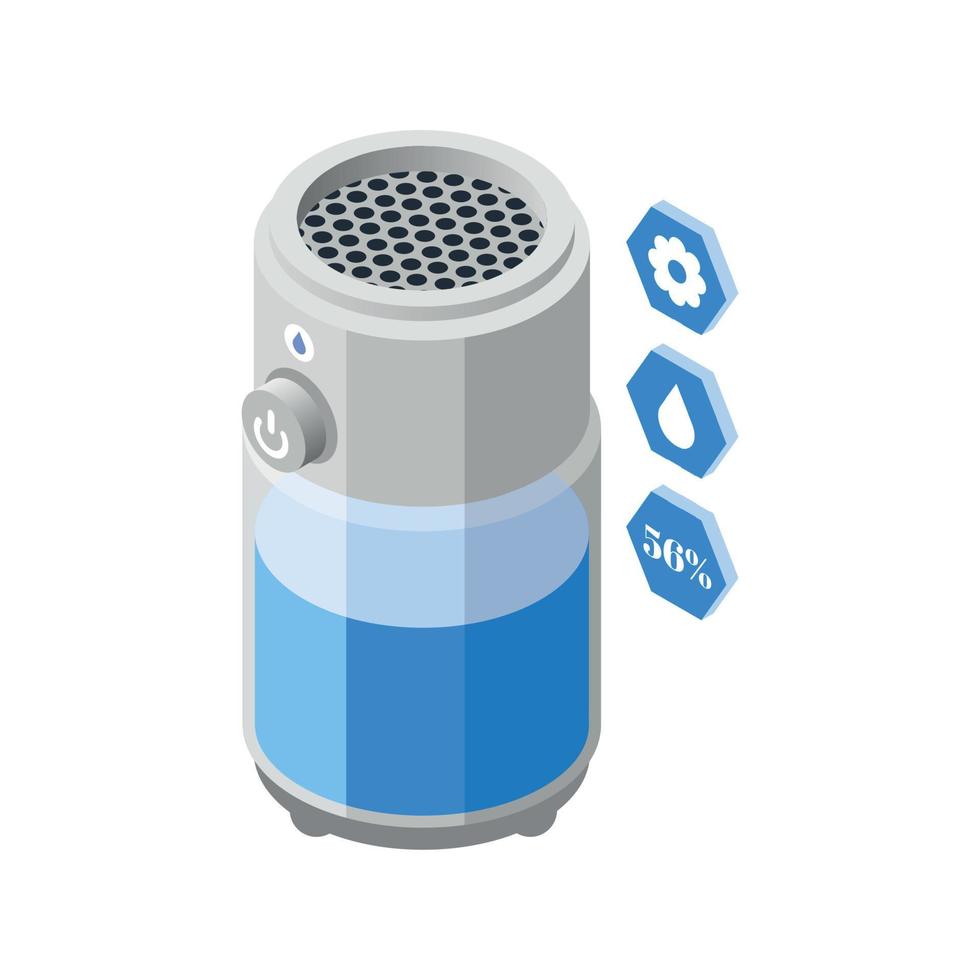 Air Humidifier Isometric Composition vector