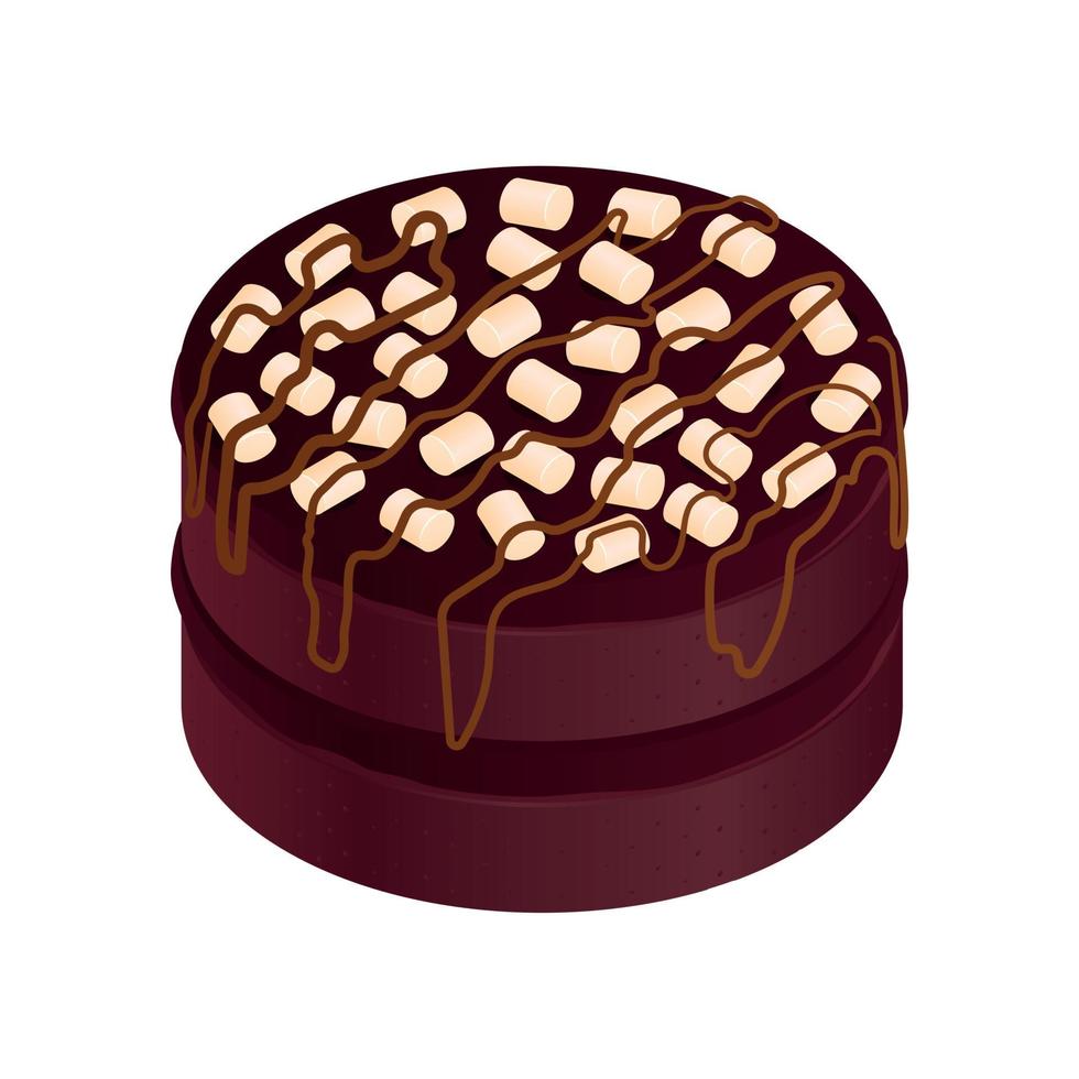 composición de pastel de chocolate de malvavisco vector