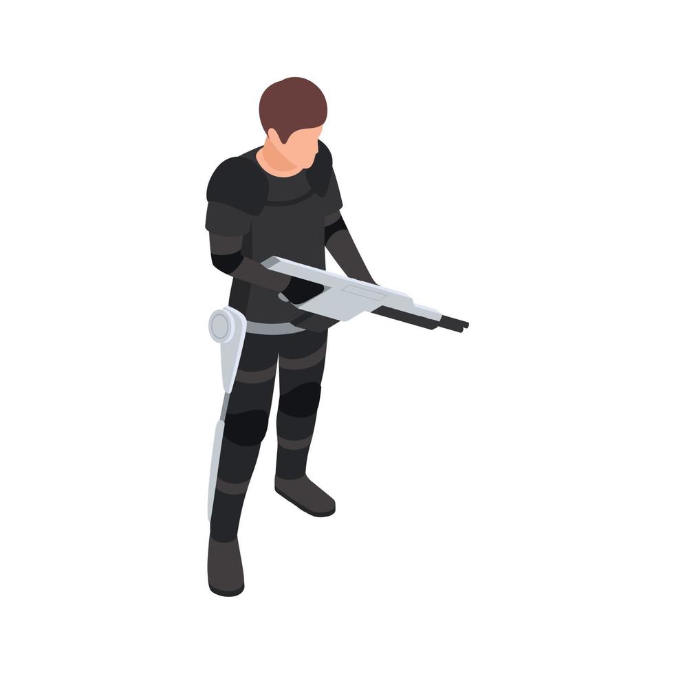 Warrior Bionic Suit Composition vector