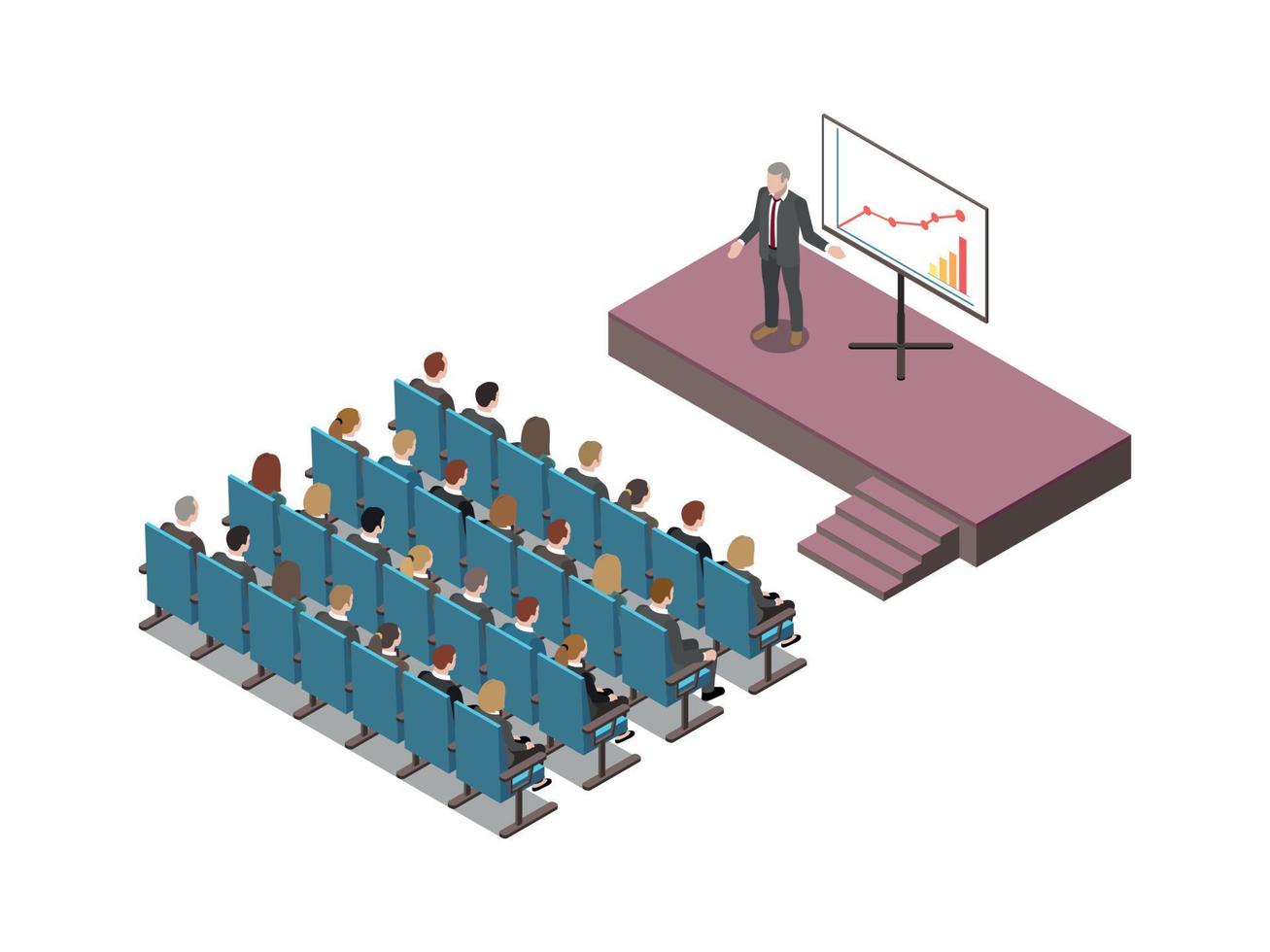 Conference Hall Isometric Composition vector