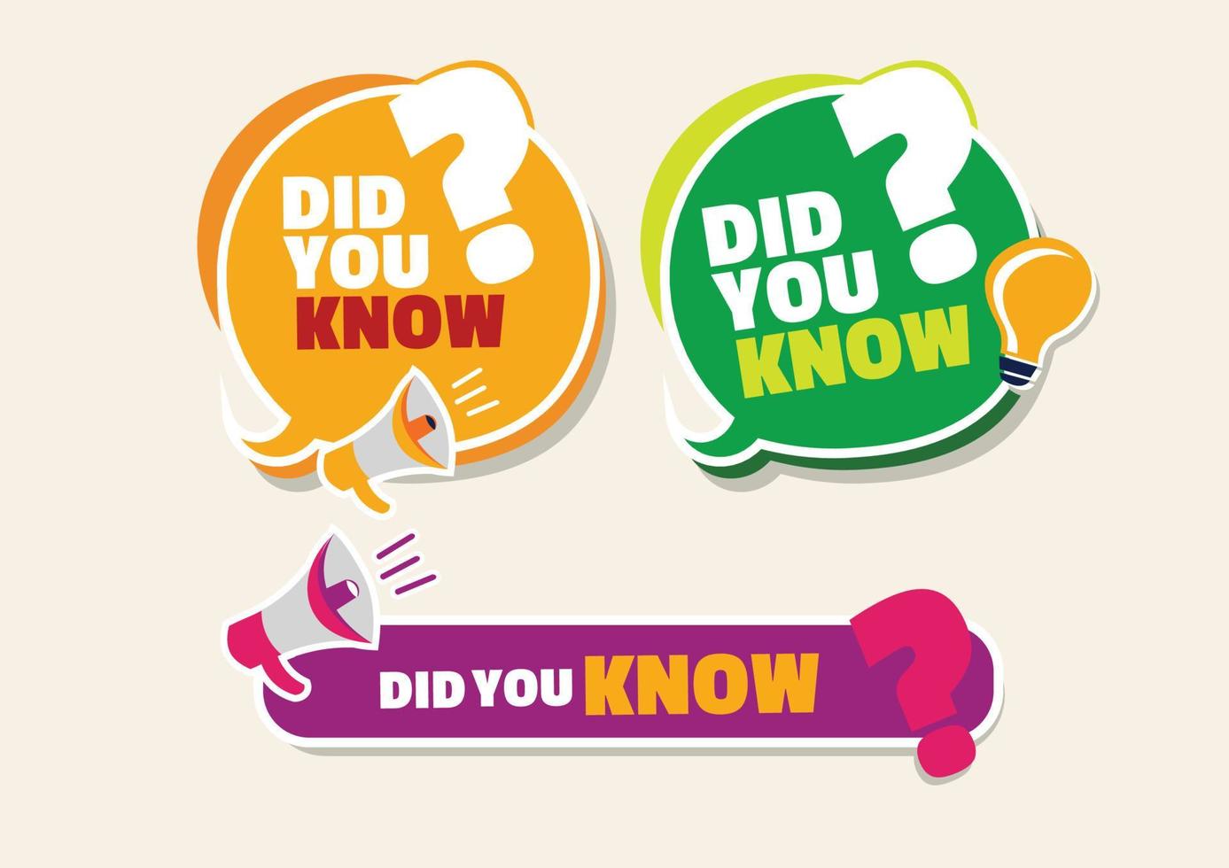 did you know with question label bohlam sticker vector