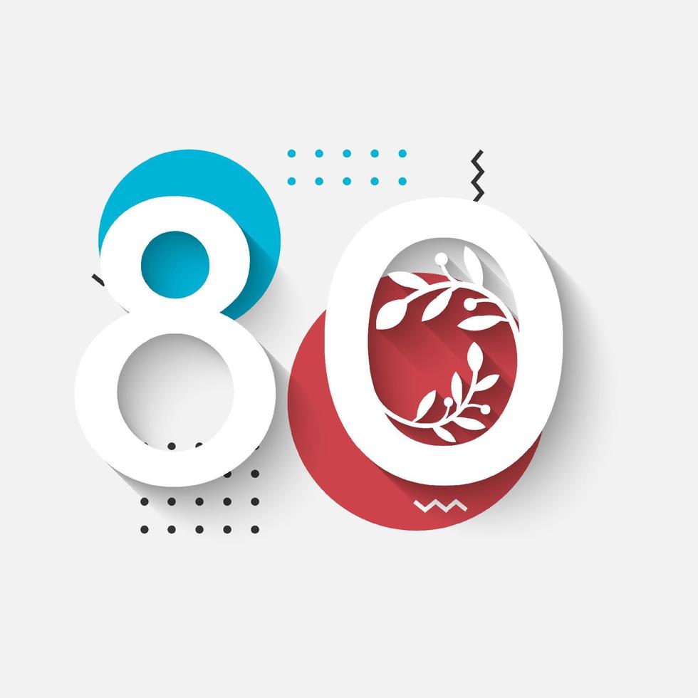 Number 80 Illustration template design vector