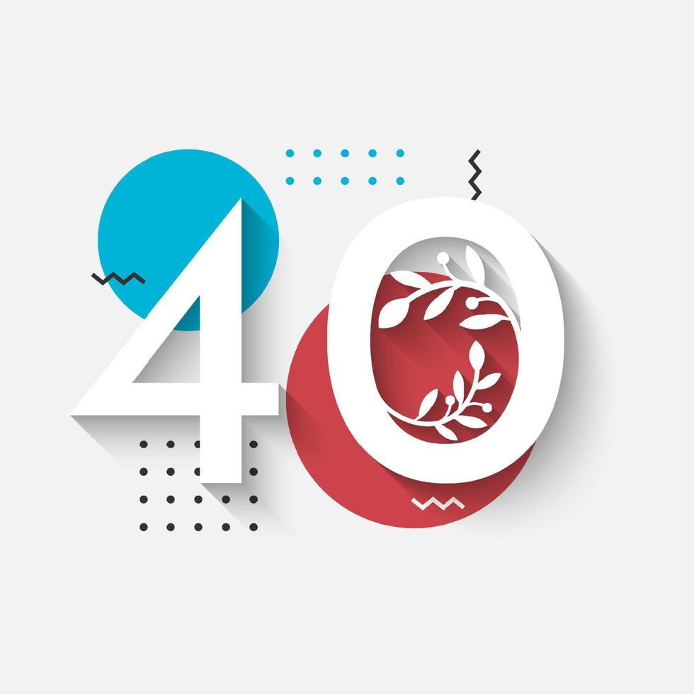 Number 40 Illustration template design vector