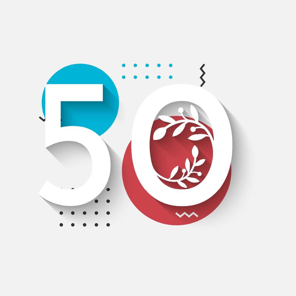 Number 50 Illustration template design vector