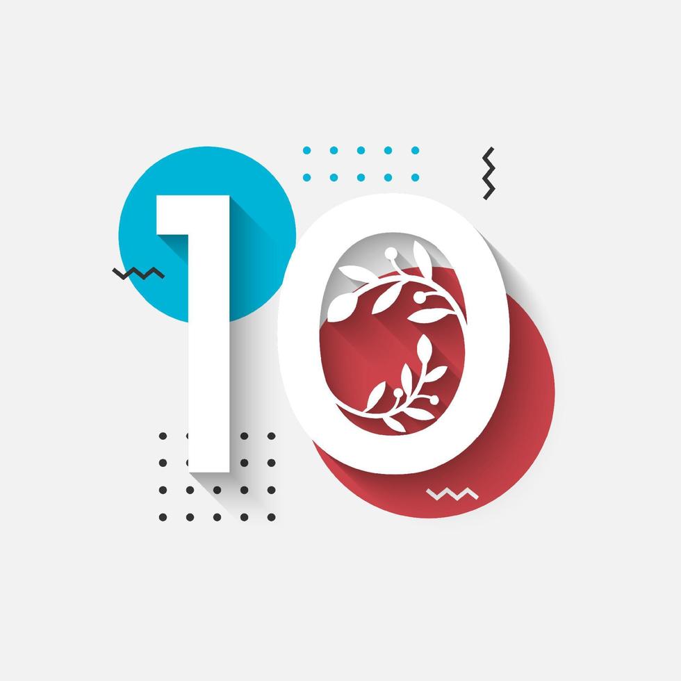 Number 10 Illustration template design vector