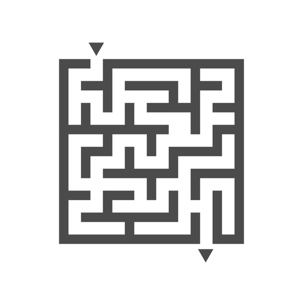 Abstract square maze. Game for kids. Puzzle for children. One entrance, one exit. Labyrinth conundrum. Flat vector illustration isolated on white background.