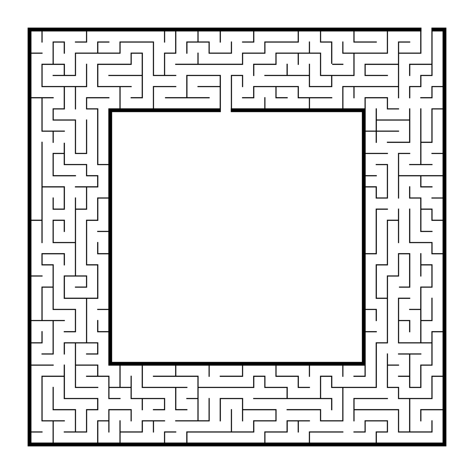 Difficult square labyrinth frame. Game for kids and adults. Puzzle for children. One entrance