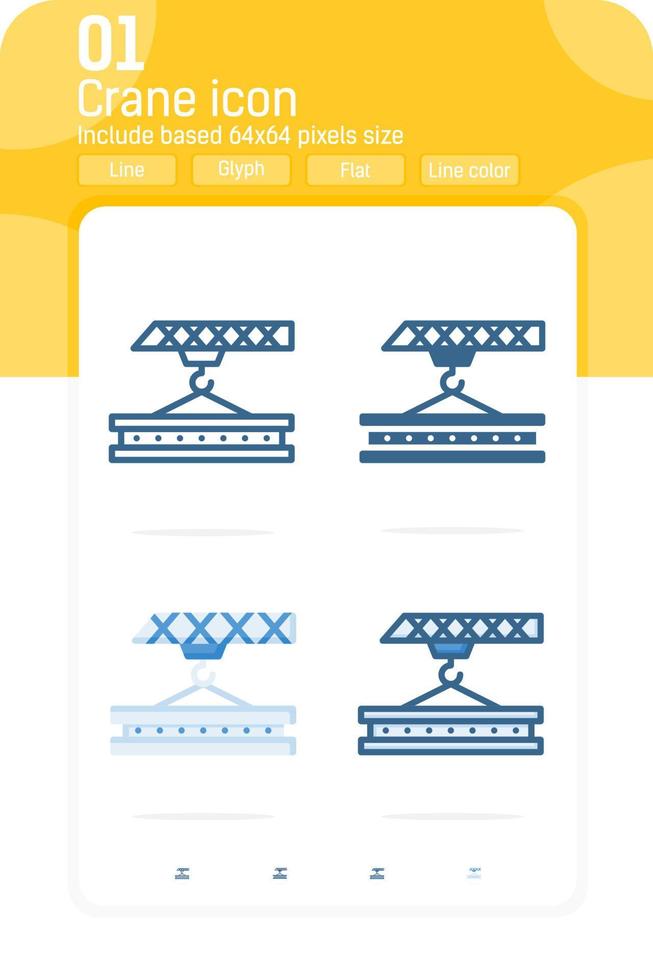 icono premium de polea de construcción aislado sobre fondo blanco. ilustración vectorial simple plantilla de diseño de símbolo de grúa para la construcción y todo el proyecto. incluir 64x64 píxeles perfectos. archivo eps vector