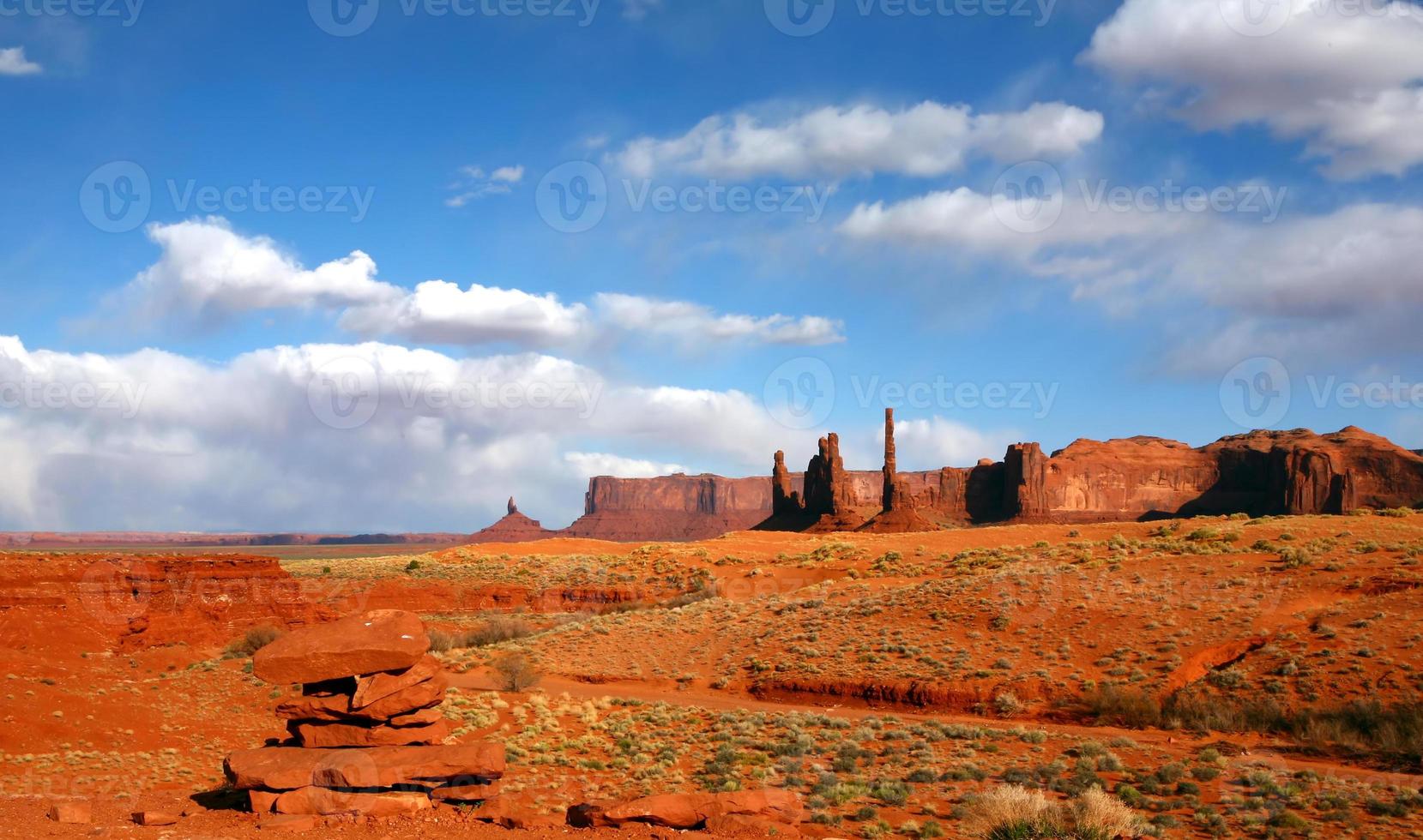 Paisaje de la zona desértica de Monument Valley, EE. foto